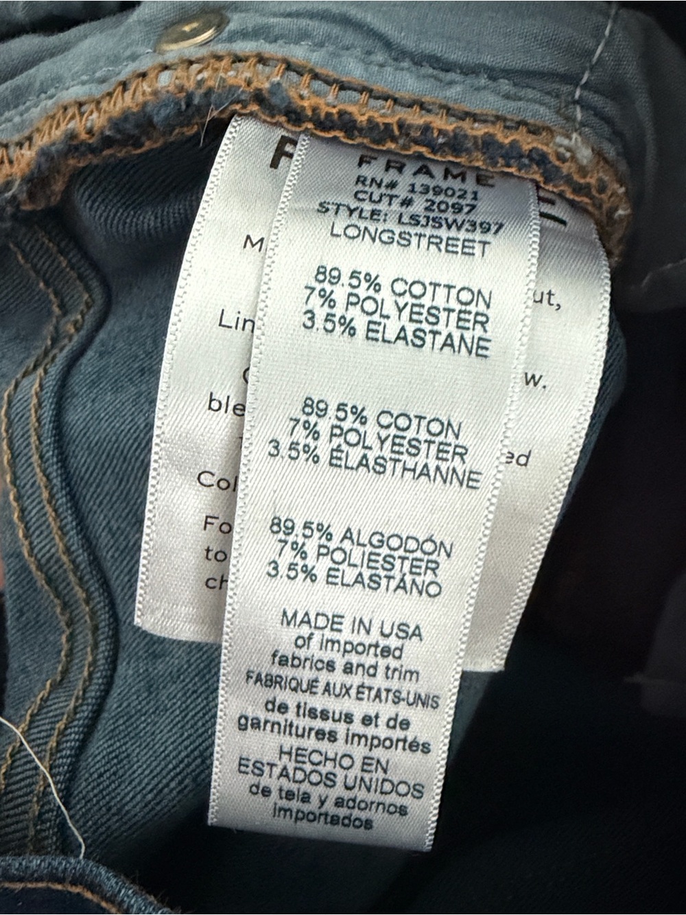 FRAME Jeans | Le Skinny de Jeanne - Longstreet (Raw Hem finish) - Picture 3 of 6